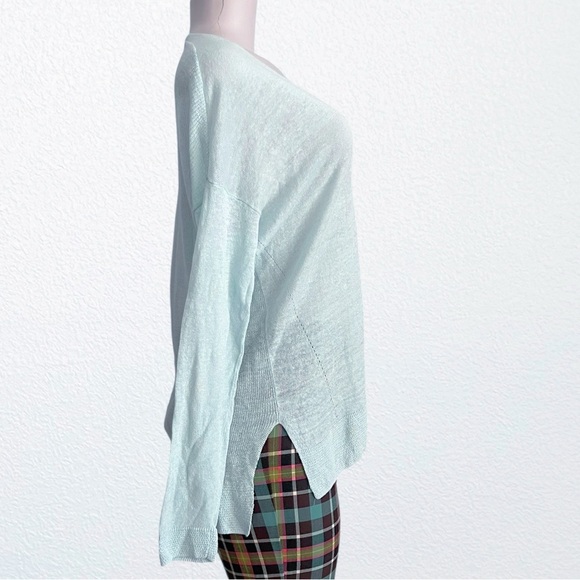 Vince 100% Linen Beachy Casual Pullover Sweater Light Blue SZ XS - Picture 7 of 10